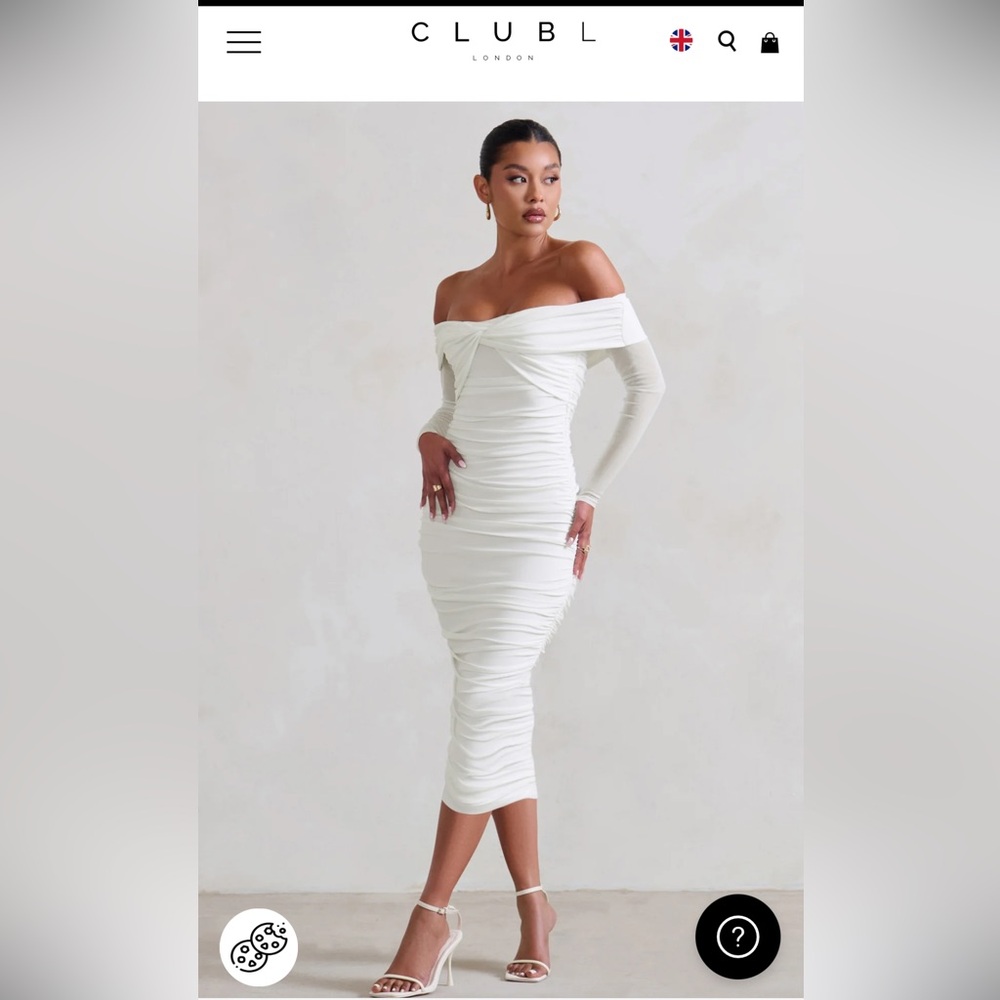 Club L London Neva White Midi Dress